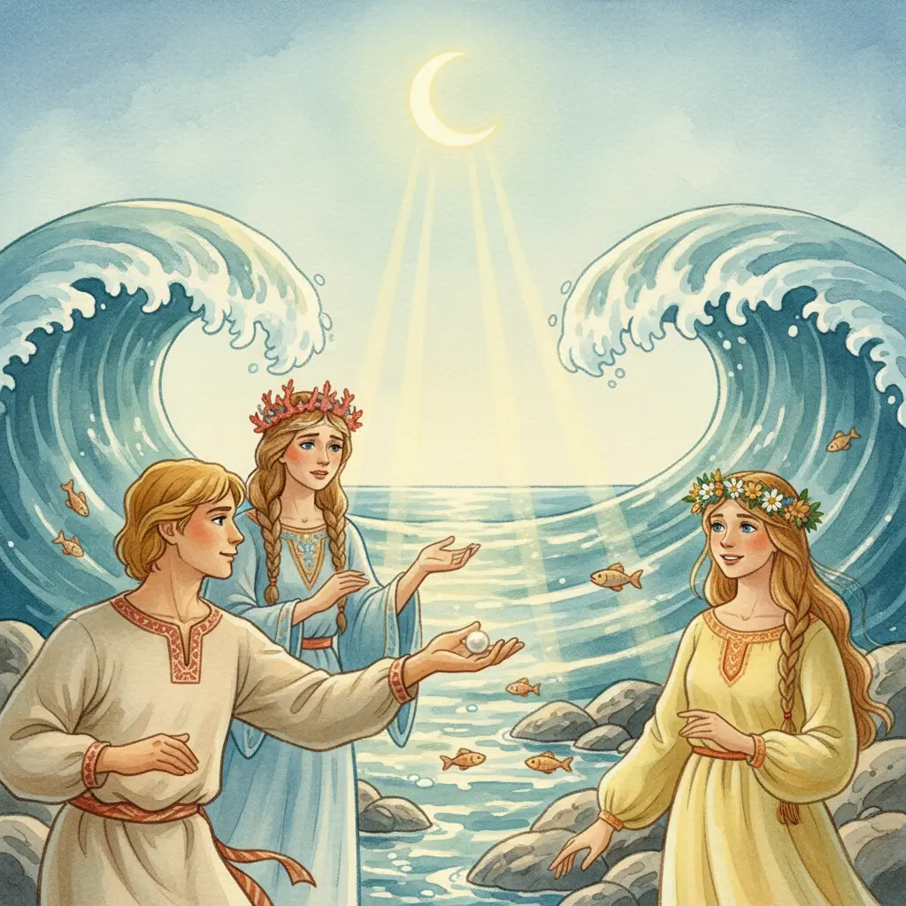 Садко прощается с морской царевной, выбирая земную невесту